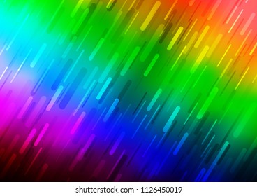 Dark Multicolor, Rainbow vector texture with colored lines. Blurred decorative design in simple style with lines. The pattern can be used for busines ad, booklets, leaflets