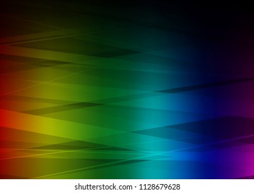 Dark Multicolor, Rainbow vector texture with colored lines. Decorative shining illustration with lines on abstract template. Smart design for your business advert.