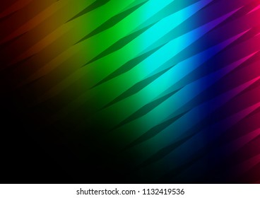 Dark Multicolor, Rainbow vector texture with colored lines. Blurred decorative design in simple style with lines. The pattern can be used for websites.