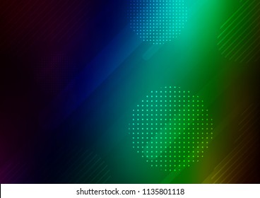 Dark Multicolor, Rainbow vector texture with colored capsules, dots. Decorative shining illustration with lines, dots on abstract template. Smart design for your business advert.