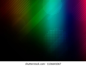 Dark Multicolor, Rainbow vector texture with colored capsules, dots. Shining colored illustration with rounded stripes, dots. The pattern can be used as ads, poster, banner for commercial.