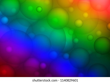 Dark Multicolor, Rainbow vector texture with disks. Abstract illustration with colored bubbles in nature style. Beautiful design for your business natural advert.