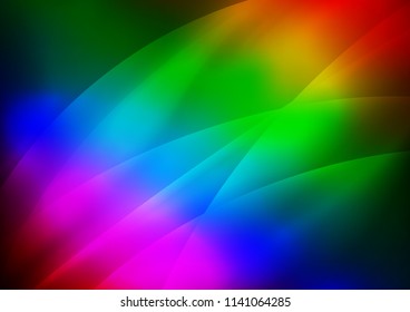 Dark Multicolor, Rainbow vector texture with colored lines. Modern geometrical abstract illustration with staves. Smart design for your business advert.
