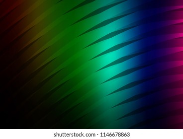 Dark Multicolor, Rainbow vector texture with colored lines. Blurred decorative design in simple style with lines. The pattern can be used for busines ad, booklets, leaflets