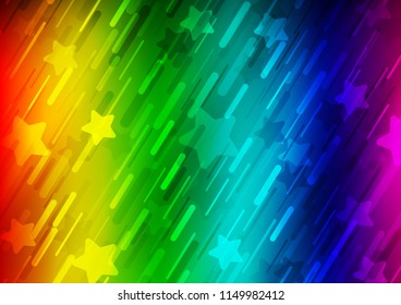 Dark Multicolor, Rainbow vector texture with colored lines. Decorative shining illustration with lines on abstract template. The pattern can be used for websites.