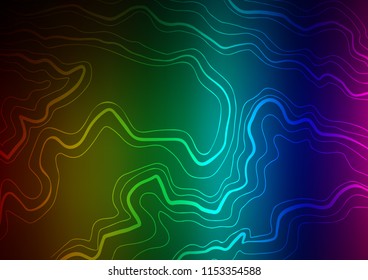 Dark Multicolor, Rainbow vector texture with colored lines. Blurred decorative design in simple style with lines. The pattern can be used as ads, poster, banner for commercial.