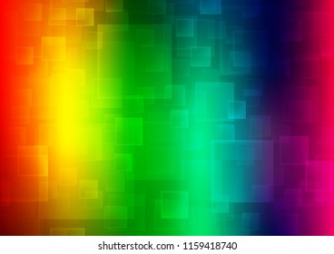 Dark Multicolor, Rainbow vector texture in rectangular style. Illustration with set of colorful rectangles. Pattern can be used for websites.