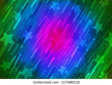 Dark Multicolor, Rainbow vector texture with colored lines. Blurred decorative design in simple style with lines. The pattern can be used as ads, poster, banner for commercial.