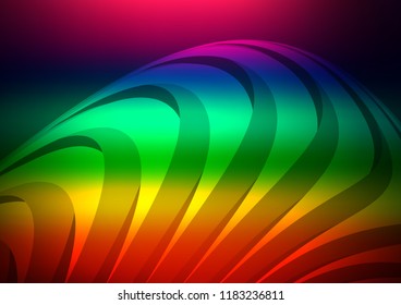 Dark Multicolor, Rainbow vector texture with colored lines. Lines on blurred abstract background with gradient. Smart design for your business advert.