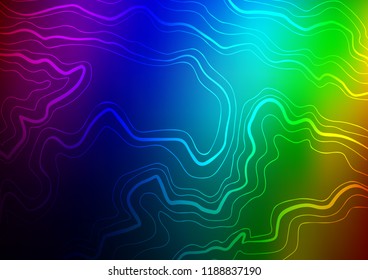 Dark Multicolor, Rainbow vector texture with colored lines. Modern geometrical abstract illustration with staves. The pattern can be used as ads, poster, banner for commercial.