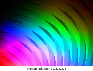Dark Multicolor, Rainbow vector texture with colored lines. Shining colored illustration with narrow lines. The template can be used as a background.