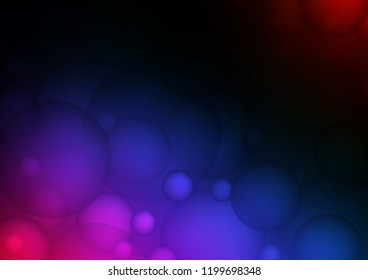 Dark Multicolor, Rainbow vector texture with disks. Modern abstract illustration with colorful water drops. The pattern can be used for aqua ad, booklets.