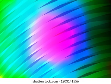 Dark Multicolor, Rainbow vector texture with colored lines. Shining colored illustration with narrow lines. Best design for your ad, poster, banner.