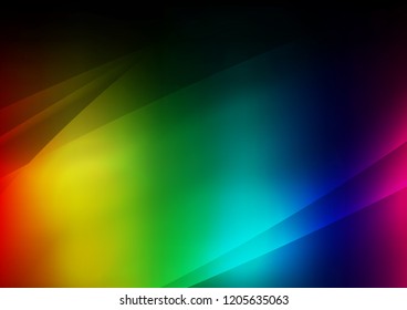 Dark Multicolor, Rainbow vector texture with colored lines. Decorative shining illustration with lines on abstract template. Best design for your ad, poster, banner.