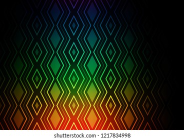 Dark Multicolor, Rainbow vector texture with lines, rhombuses. Shining colorful illustration with lines, rectangles. Best design for your ad, poster, banner.