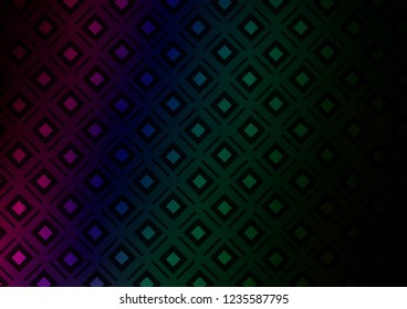 Dark Multicolor, Rainbow vector texture with lines, rhombuses. Colorful decorative design in simple style with lines, rhombuses. Smart design for your business advert.
