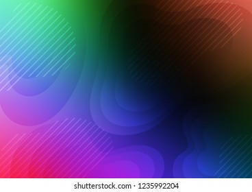 Dark Multicolor, Rainbow vector texture with colored lines. Modern geometrical abstract illustration with staves. The pattern can be used as ads, poster, banner for commercial.