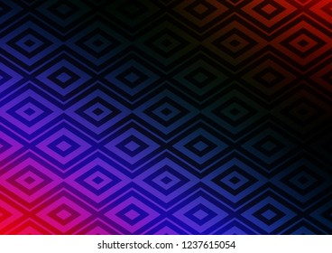 Dark Multicolor, Rainbow vector texture with lines, rhombuses. Shining colorful illustration with lines, rectangles. Pattern for websites, landing pages.