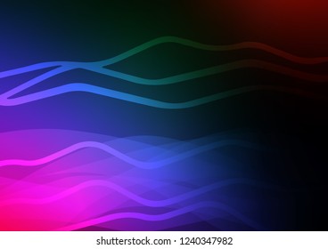 Dark Multicolor, Rainbow vector texture with colored lines. Shining colored illustration with narrow lines. Smart design for your business advert.