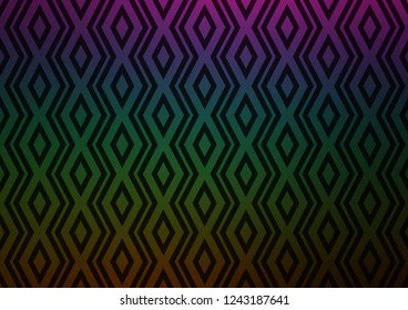Dark Multicolor, Rainbow vector texture with lines, rhombuses. Modern geometric abstract illustration with lines, squares. Pattern for ads, posters, banners.