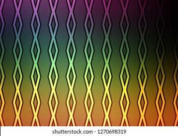 Dark Multicolor, Rainbow vector texture with lines, rhombuses. Colorful decorative design in simple style with lines, rhombuses. Pattern for websites, landing pages.