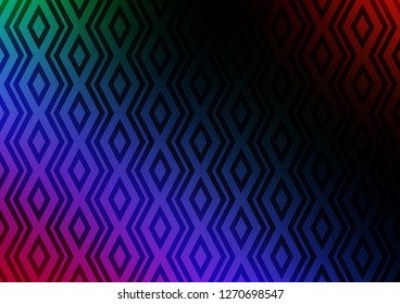 Dark Multicolor, Rainbow vector texture with lines, rhombuses. Modern geometric abstract illustration with lines, squares. Backdrop for TV commercials.
