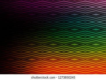 Dark Multicolor, Rainbow vector texture with lines, rhombuses. Modern geometric abstract illustration with lines, squares. Backdrop for TV commercials.