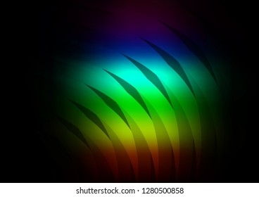 Dark Multicolor, Rainbow vector texture with colored lines. Blurred decorative design in simple style with lines. The pattern can be used for websites.