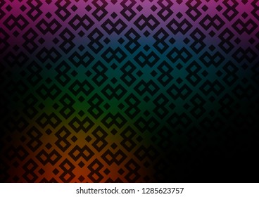 Dark Multicolor, Rainbow vector texture in rectangular style. Illustration with set of colorful rectangles. Best design for your ad, poster, banner.