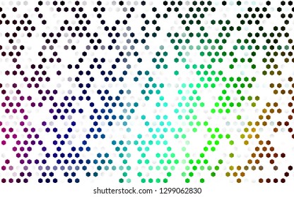 Dark Multicolor, Rainbow vector texture with colorful hexagons. Abstract illustration with colorful hexagons. New design for website's poster, banner.