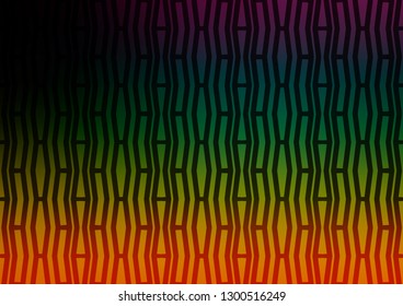 Dark Multicolor, Rainbow vector texture with colored lines. Glitter abstract illustration with colored sticks. Best design for your ad, poster, banner.