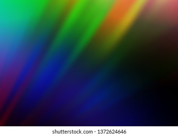 Dark Multicolor, Rainbow vector texture with colored lines. Modern geometrical abstract illustration with staves. Pattern for websites, landing pages.