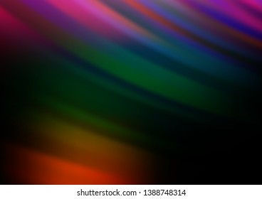 Dark Multicolor, Rainbow vector texture with colored lines. Shining colored illustration with narrow lines. Smart design for your business advert.