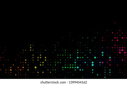 Dark Multicolor, Rainbow vector texture with disks. Modern abstract illustration with colorful water drops. Pattern for ads, booklets.