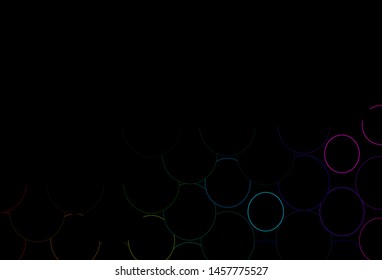 Dark Multicolor, Rainbow vector texture with disks. Beautiful colored illustration with blurred circles in nature style. Completely new template for your brand book.