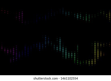 Dark Multicolor, Rainbow vector texture with colorful hexagons. Illustration with set of colorful hexagons. New design for website's poster, banner.