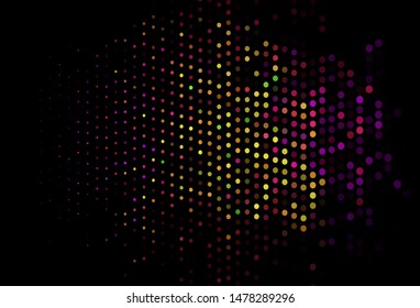 Dark Multicolor, Rainbow vector texture with disks. Beautiful colored illustration with blurred circles in nature style. Pattern for beautiful websites.