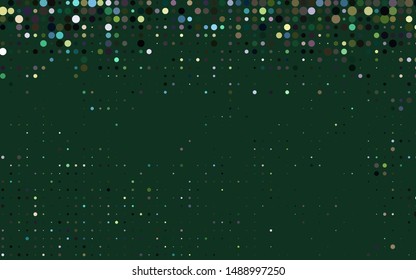 Dark Multicolor, Rainbow vector texture with disks. Blurred decorative design in abstract style with bubbles. Template for your brand book.