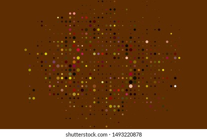 Dark Multicolor, Rainbow vector texture with disks. Blurred decorative design in abstract style with bubbles. Design for posters, banners.