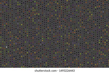 Dark Multicolor, Rainbow vector texture with disks. Blurred bubbles on abstract background with colorful gradient. Pattern of water, rain drops.
