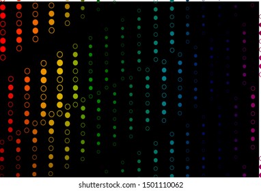 Dark Multicolor, Rainbow vector texture with disks. Glitter abstract illustration with blurred drops of rain. Pattern for ads, leaflets.