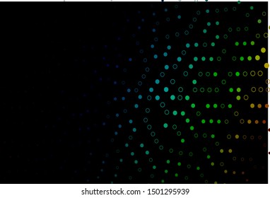 Dark Multicolor, Rainbow vector texture with disks. Beautiful colored illustration with blurred circles in nature style. Design for business adverts.