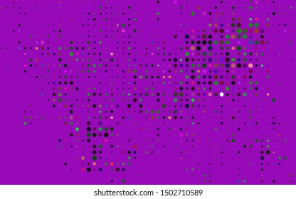 Dark Multicolor, Rainbow vector texture with disks. Glitter abstract illustration with blurred drops of rain. Pattern for ads, leaflets.