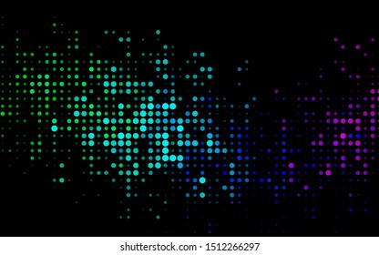 Dark Multicolor, Rainbow vector texture with disks. Illustration with set of shining colorful abstract circles. Design for posters, banners.