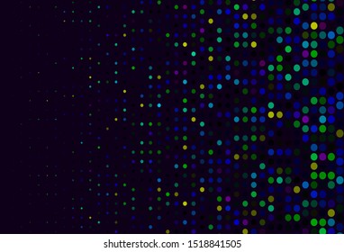 Dark Multicolor, Rainbow vector texture with disks. Illustration with set of shining colorful abstract circles. Design for business adverts.