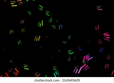 Dark multicolor, rainbow vector texture with colorful lines. Lines on blurred abstract background with gradient. Backdrop for TV commercials.