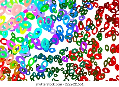 Dark Multicolor, Rainbow vector texture with disks. Blurred decorative design in abstract style with bubbles. Pattern for beautiful websites.