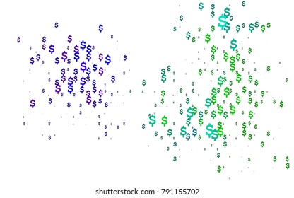 Dark Multicolor, Rainbow vector texture with colored dollar signs. Modern geometrical abstract illustration with banking symbols. Smart design for your business advert of economic, wealth.