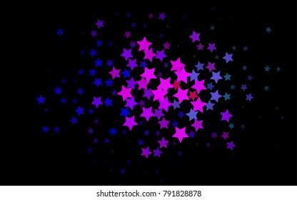 Dark Multicolor, Rainbow vector texture with beautiful stars. Decorative shining illustration with stars on abstract template. The pattern can be used for new year ad, booklets.