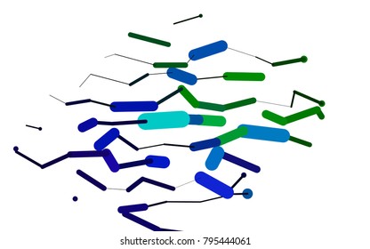 Dark Multicolor, Rainbow vector texture with colored capsules. Glitter abstract illustration with colored sticks. The pattern can be used as ads, poster, banner for medicine.
